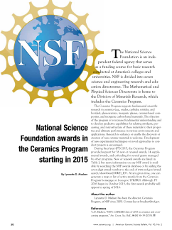 National Science Foundation awards in the Ceramics Program starting in 2015