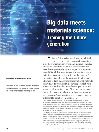Big data meets materials science: Training the future generation