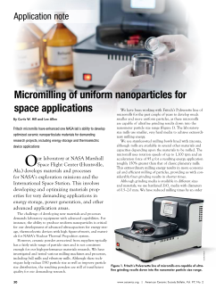 Micromilling of uniform nanoparticles for space applications cover image