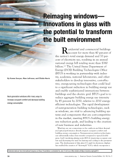 Reimaging windows—Innovations in glass with the potential to transform the built environment cover image