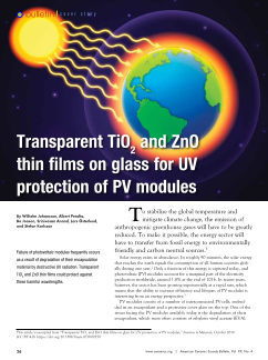 Transparent TiO2 and ZnO thin films on glass for UV protection of PV modules cover image