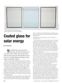 Coated glass for solar energy cover image