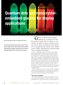 Quantum dots and nanocrystal-embedded glasses for display applications