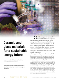 Ceramic and glass materials for a sustainable energy future cover image