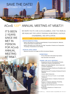 ACerS 123rd Annual meeting and MS&T21