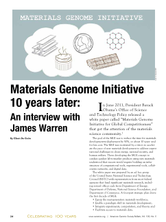 Materials Genome Initiative 10 years later: An interview with James Warren