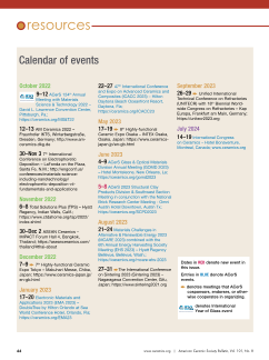 Calendar of events