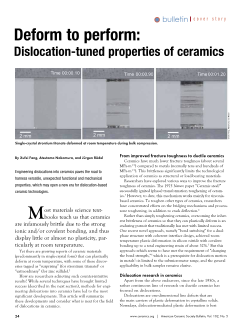Deform to perform: Dislocation-tuned properties of ceramics