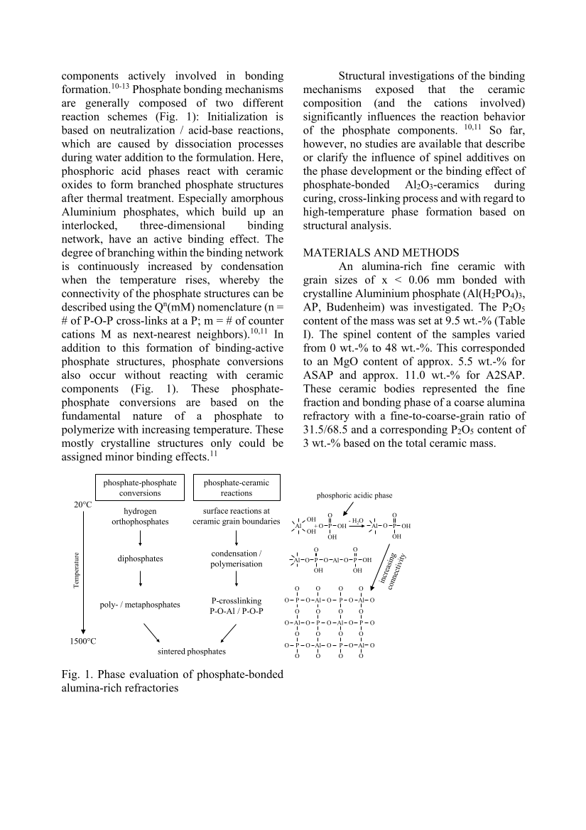 Influence of MgAl2O4-spinel additions on the phosphate bonding in Al2O3-refractories page 2